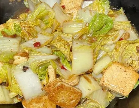 娃娃菜豆腐做法